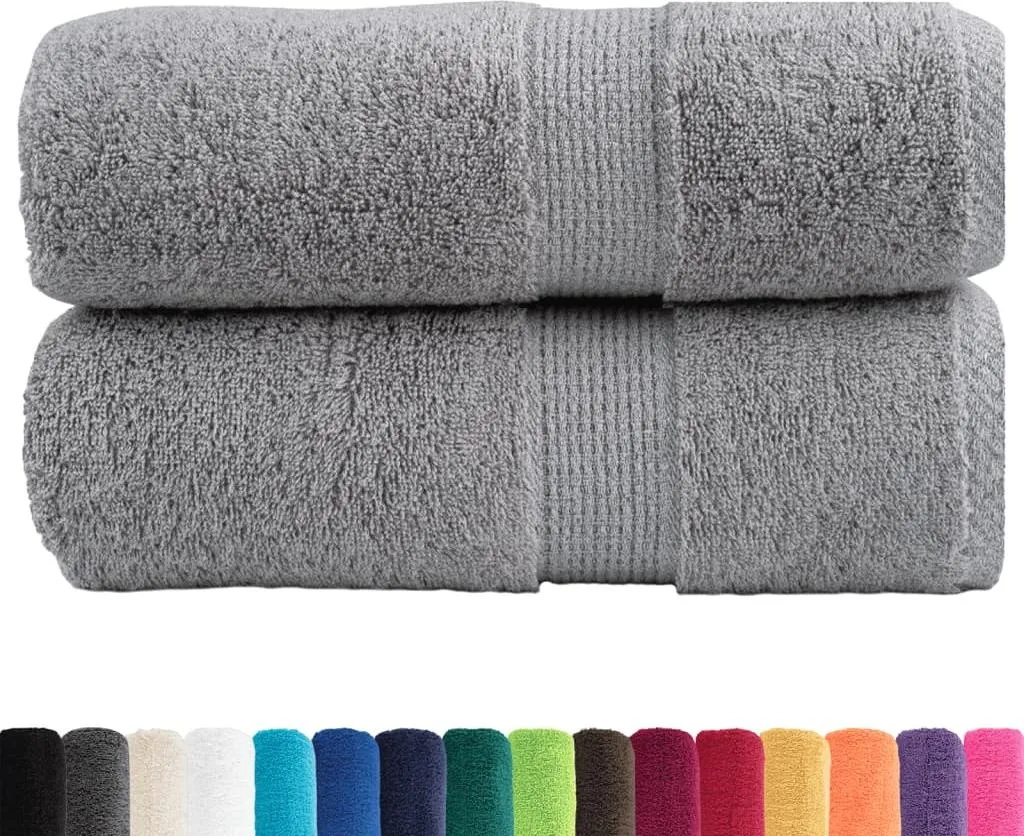 vidaXL Asciugamani Hotel Premium SOLUND 2pz Grigio 30x30cm 600gsm