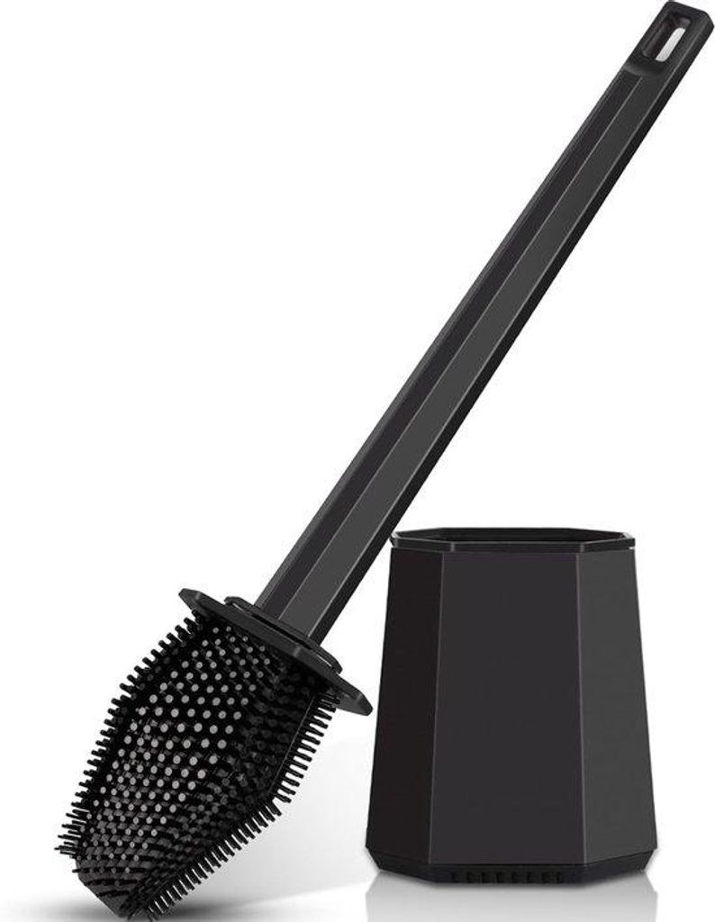 Schwarze Silikon-Toilettenbürste schnelltrocknend