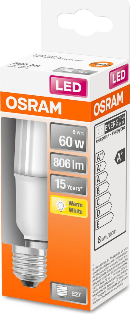Osram STAR Ampoule LED Blanc chaud 2700 K 8 W E27 F Image du produit 