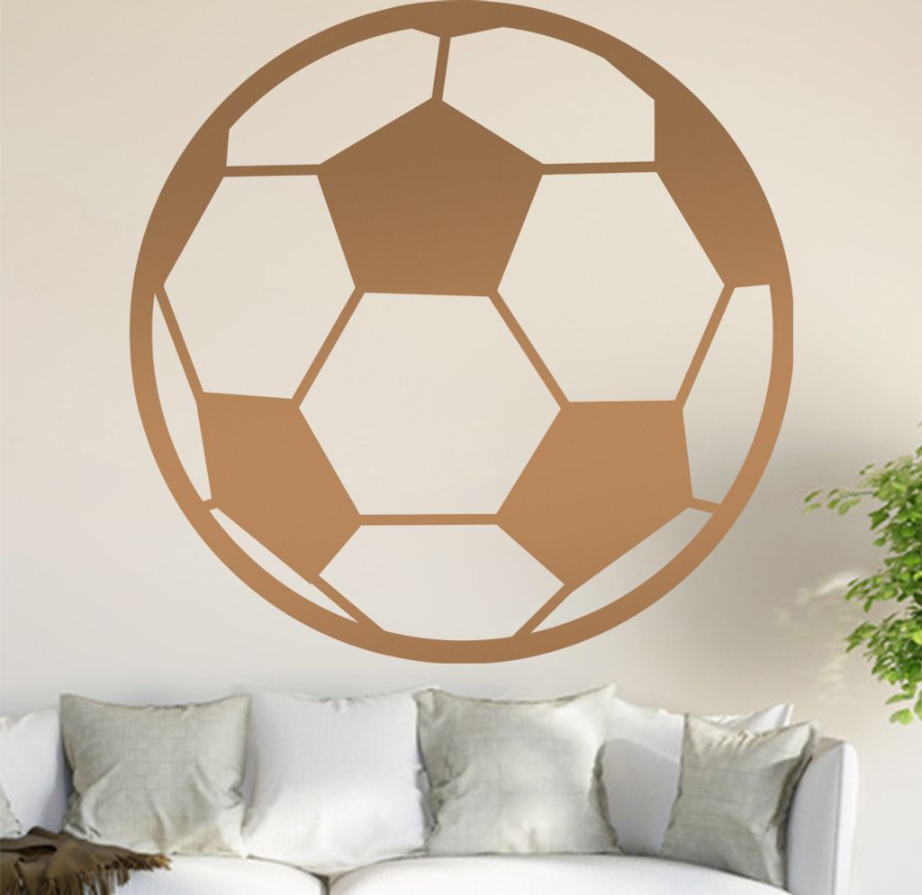 Fussball Wandtattoo in 6 Größen - Wandaufkleber Wall Sticker - Dekoration, Küche, Wohnzimmer, Schlafzimmer, Badezimmer