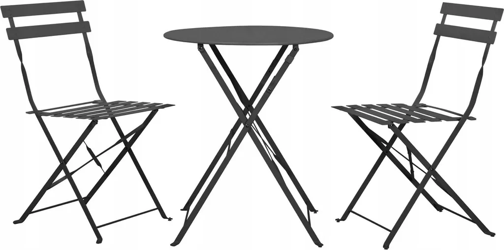 Set Giardino 3 Pezzi Nero SEMPLICI Acciaio Inox - Arredo Esterno Elegante