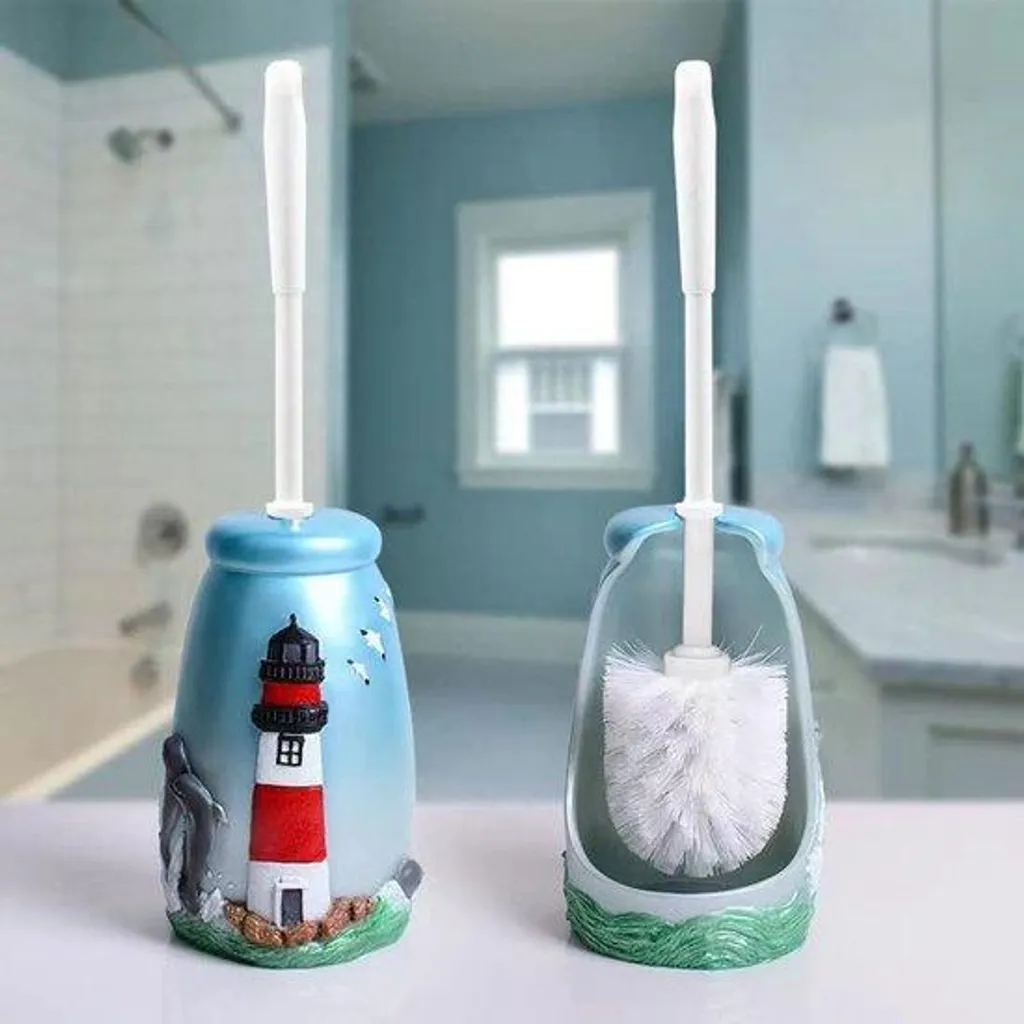 Support brosse de toilettes motif cartoon bleu en résine de qualité