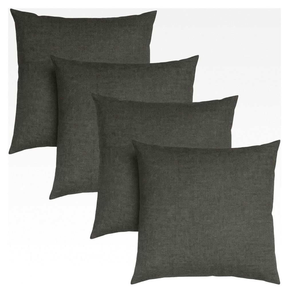 4er Set Sofakissen dunkelgrau 40x40 cm, Kissen mit Füllung und Bezug, Zierkissen aus robustem Polsterstoff, Deko Kissen, Couchkissen 40 x 40 cm, P...
