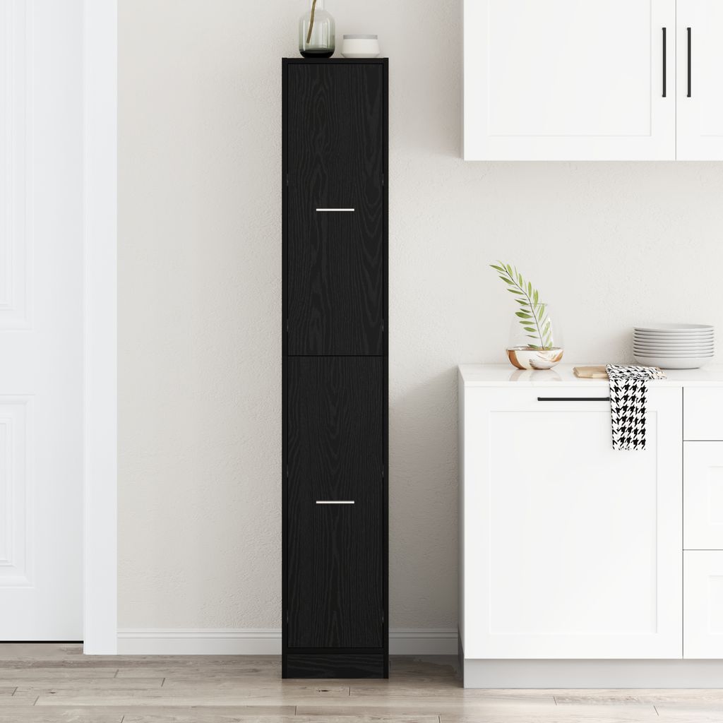 Desgin Apotheker-Schrank Schwarze Eiche 30x41x174,5 cm Produktbild 
