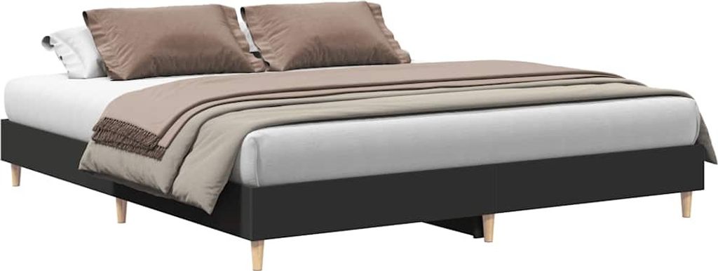 Bettgestell ohne Matratze Schwarz 180x200 cm Holzwerkstoff