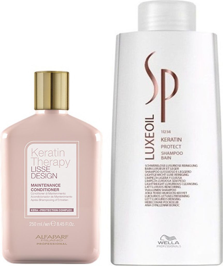 Alfaparf Keratin Therapy Lisse Design Maintenance 250ml + Wella SP Luxe Oil Keratin 1000ml