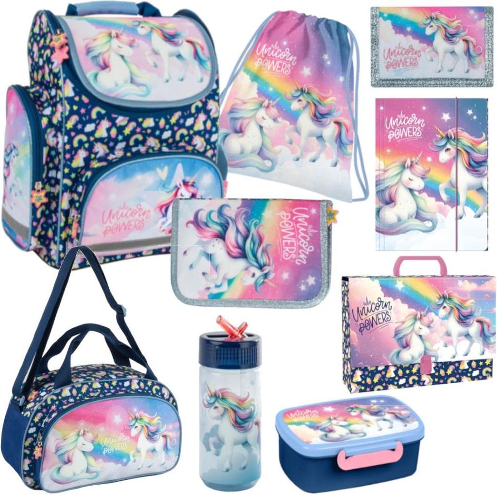 Schulranzen Schulset für Mädchen 9-teilig Einhorn 16 Produktbild 