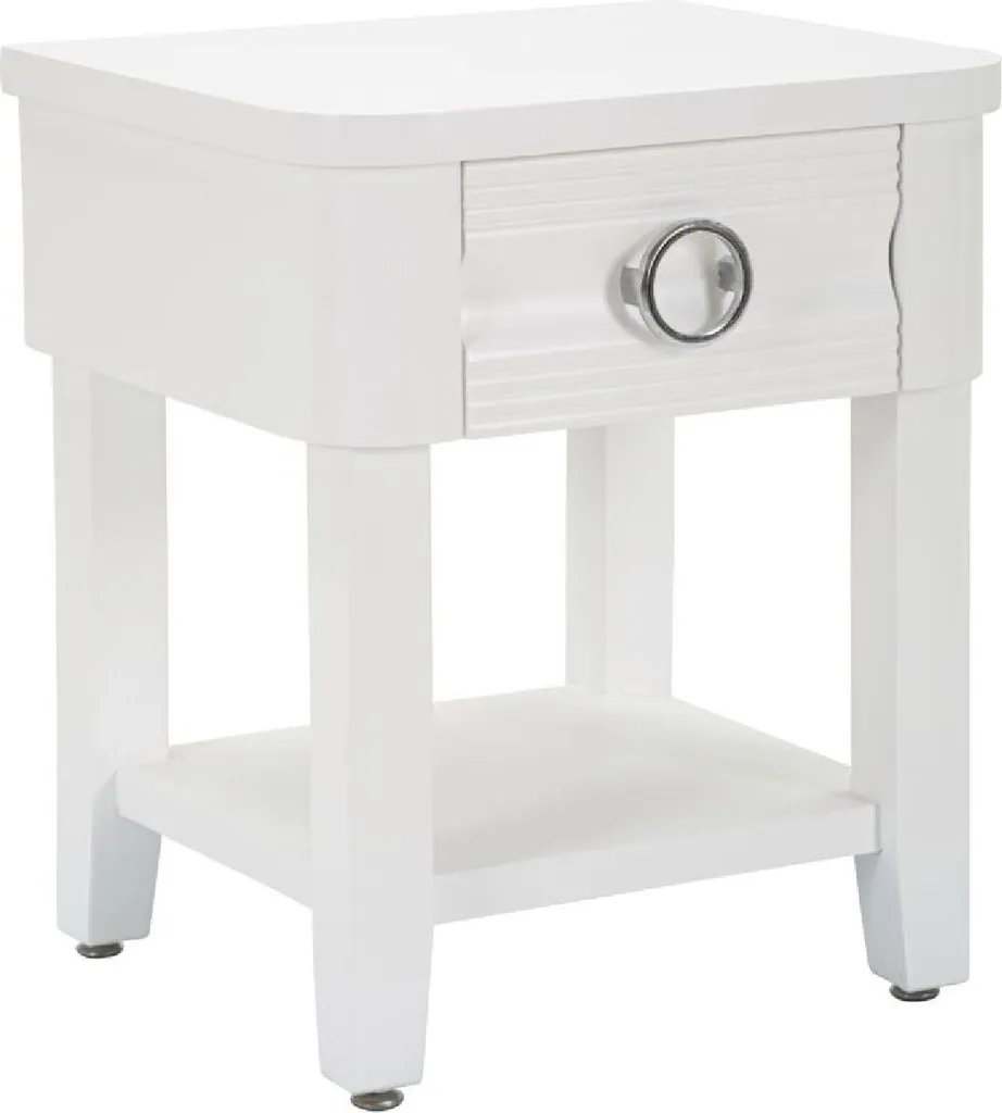 Mauro Ferretti table de nuit brillant blanc 45x40x54 cm pour chambre