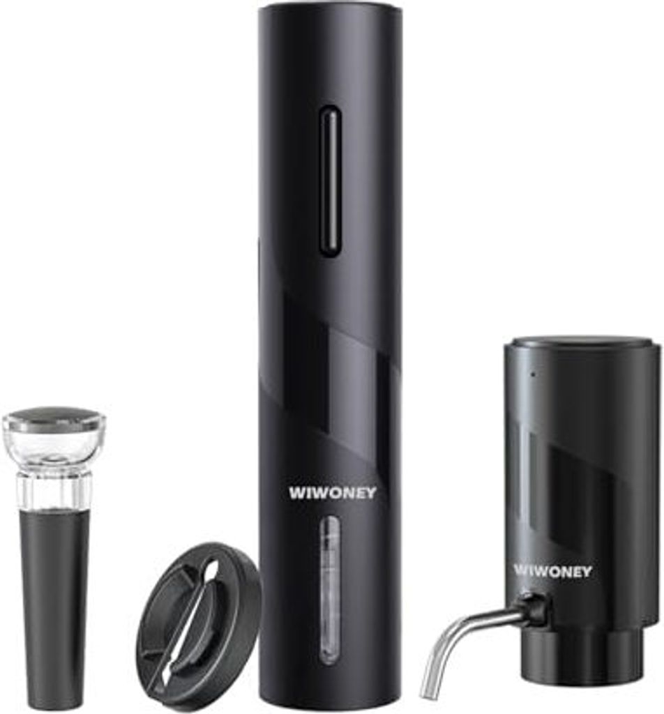 Elektrische wiederaufladbare Korkenzieher, 4-in-1-Set Automatischer Flaschenöffner, Weinbelüftung, Folienschneider-Vakuumstopfen, Geschenkliebhab...