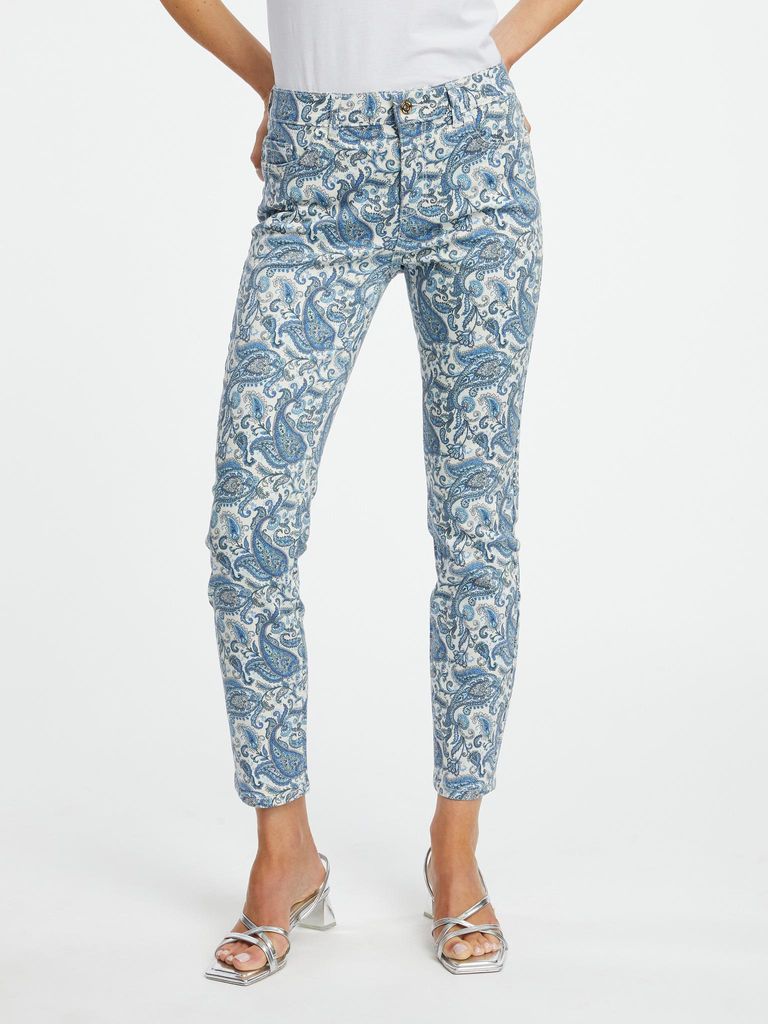 Orsay Blaue gemusterte Slim Fit Jeans für Damen 365063555000__36