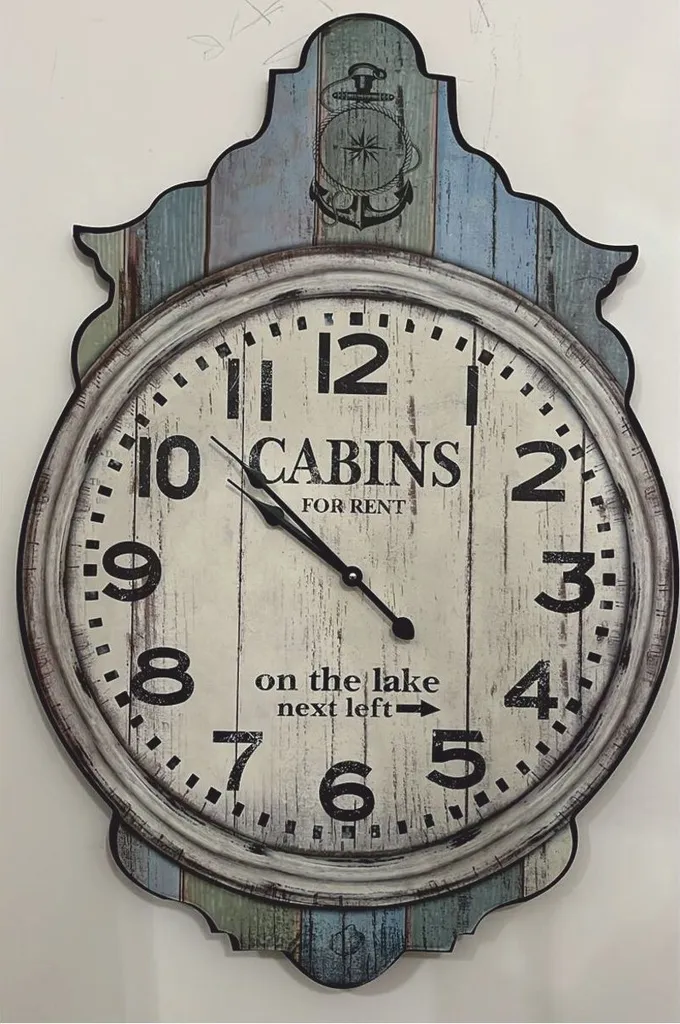 Horloge Murale Vintage Grise 76 cm - Décoration Idéale Salon et Bureau