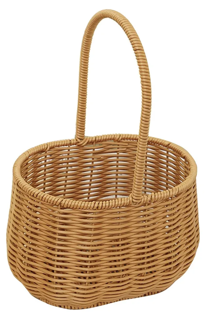 Panier à main rectangulaire en rotin PP pour fruits et légumes frais