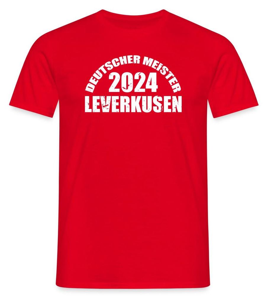 Spreadshirt Deutscher Meister 2024 Leverkusen Männer T-Shirt, M, Rot