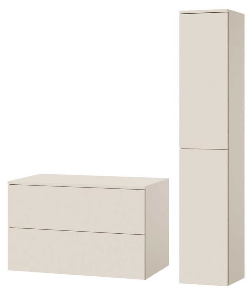 2-dielna kúpeľňová zostava: Spodná skrinka + Vysoká skrinka Obrázok produktu 