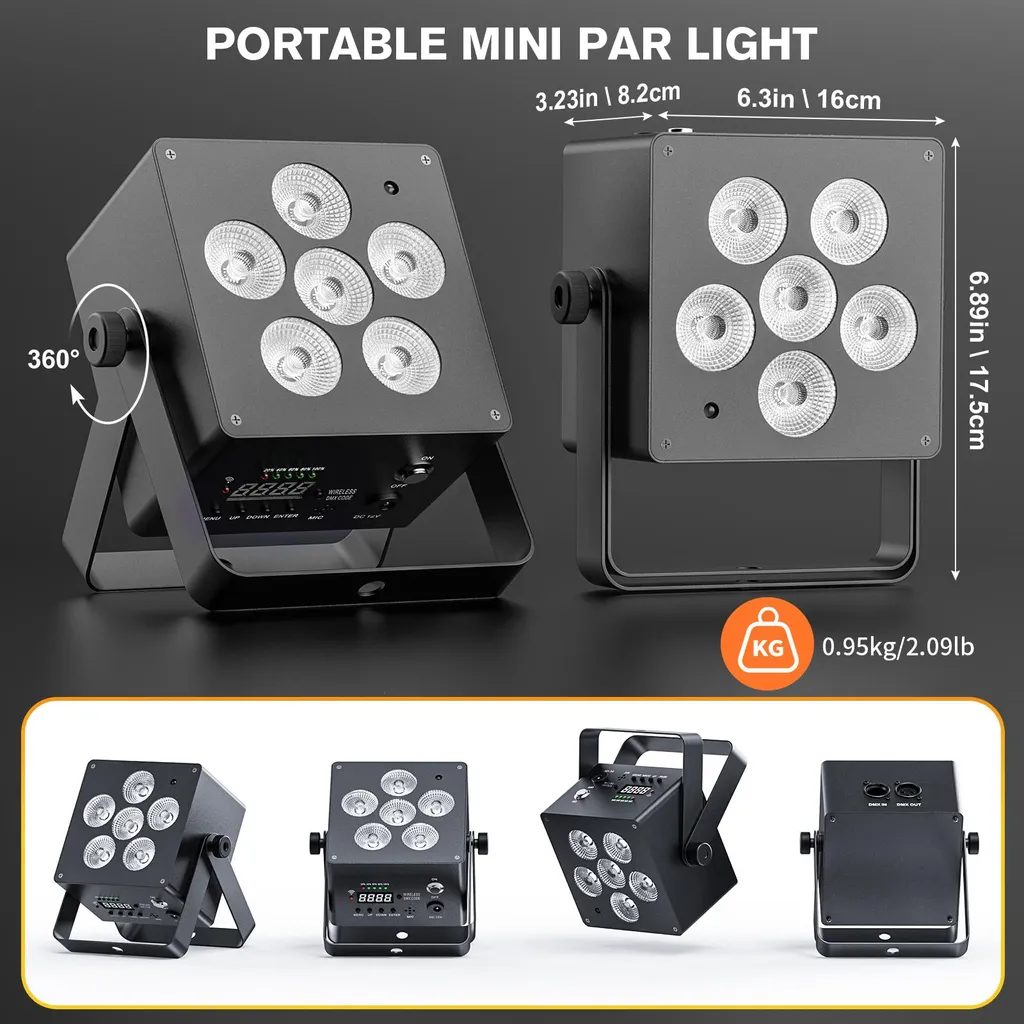 Projecteurs Éclairage de Scène LED pour Soirée et Mariage Pack de 4