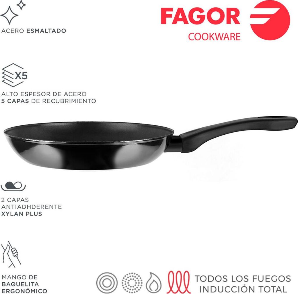 FAGOR Indutherm Bratpfanne aus schwarz emailliertem Stahl (Ø 26 cm)