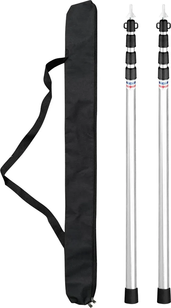 Pali per teloni/pali per tende - Regolabili telescopicamente - Alluminio - Leggeri e trasportabili - Sostituiscono tende da sole/tettoie/coperture antipioggia - Per tende da 1-2 persone
