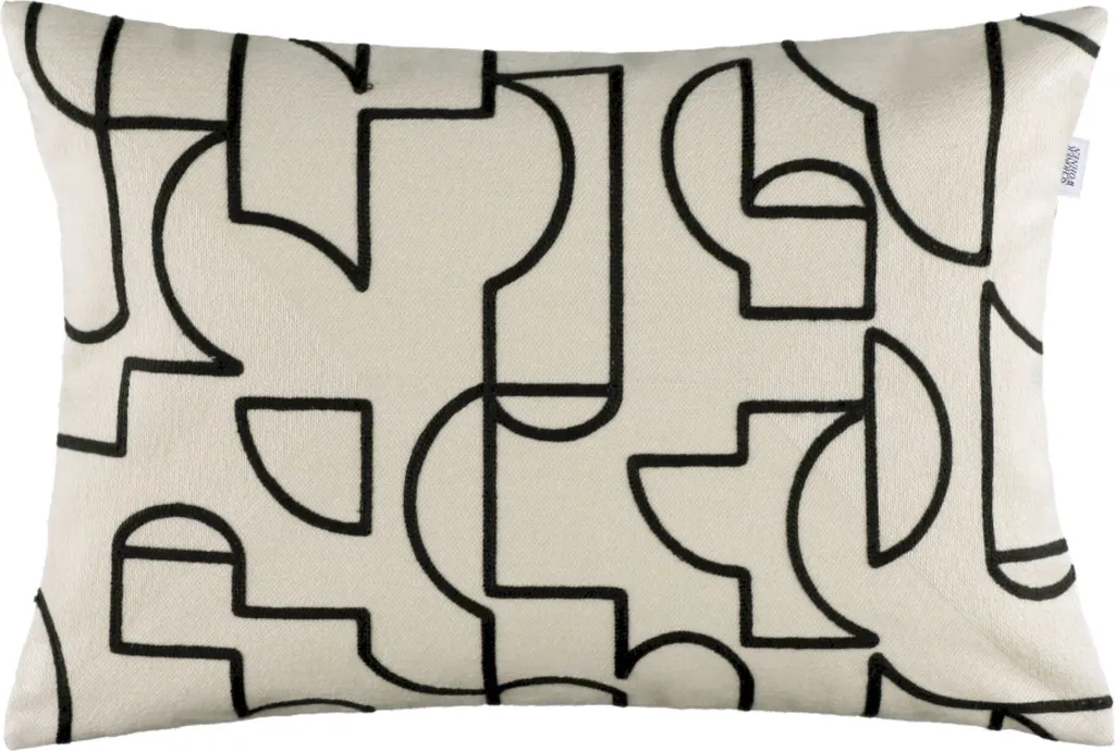 Taie de coussin rectangulaire anthracite Frame 38x58 pour décoration salon