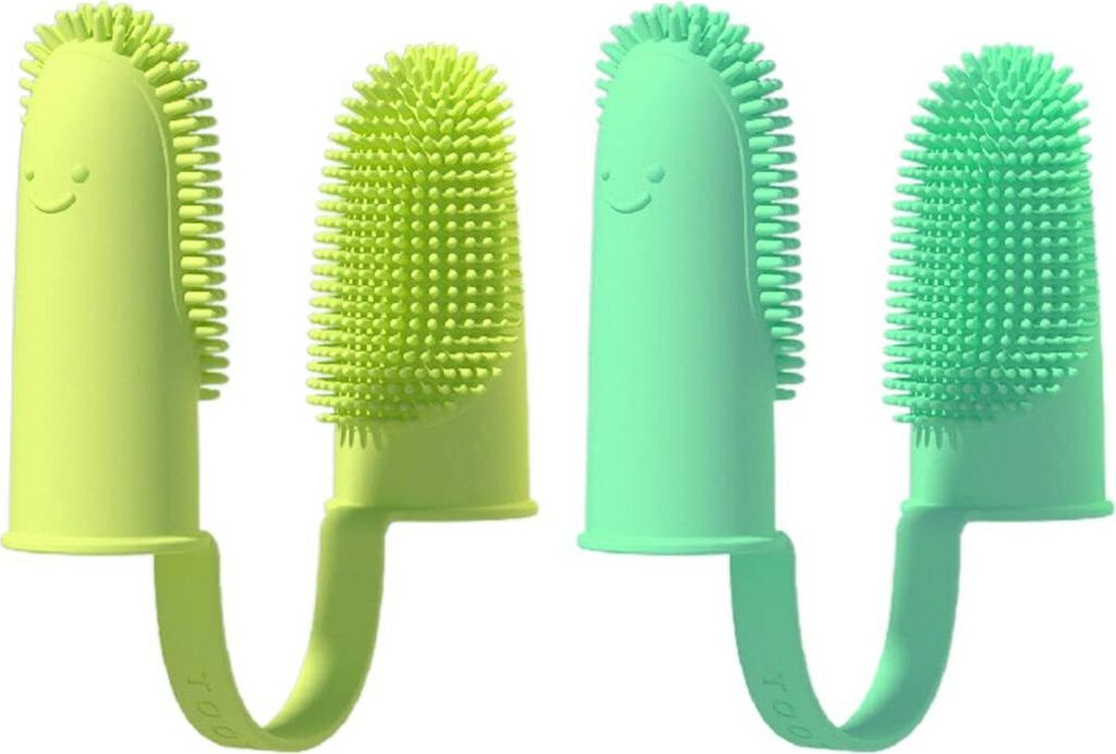 2 Paare Hundezahnbürste Fingerling Wiederverwendbar, Pet Finger Zahnbürste, Fingerlinge Hunde Zahnpflege,Anti-Plaque Finger Hund,Effiziente und S...