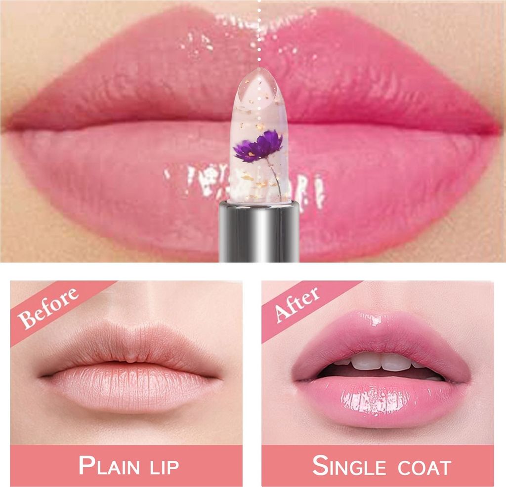 Bingbrush Jelly Queen Lippenstift Mit Farbwechsel – Feuchtigkeitsspendend, Wasserfest, 2 Stück (Nr. 07)