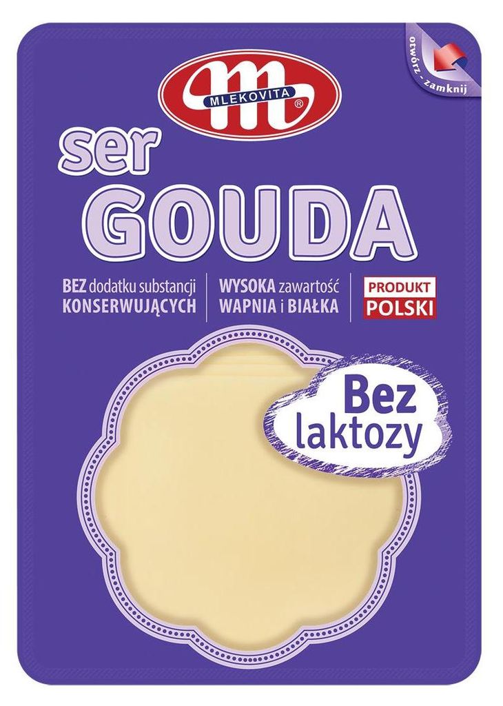 Mlekovita Ser Gouda bez laktozy plastry 150g Zdjęcie produktu 