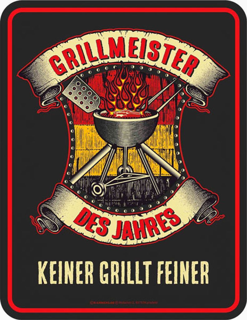 Blechschild Grillmeister des Jahre 17x22 cm Produktbild 