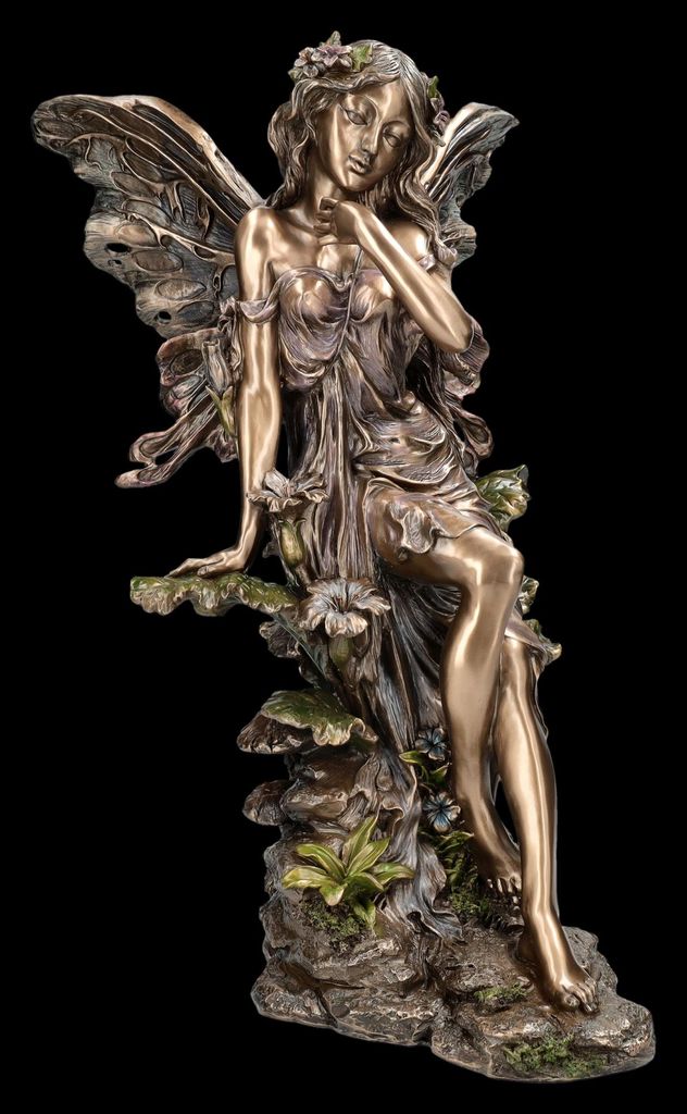 Große Elfen Figur - Marlene nachdenklich by Veronese - Edle Fantasy Feen Deko - H 42 cm
