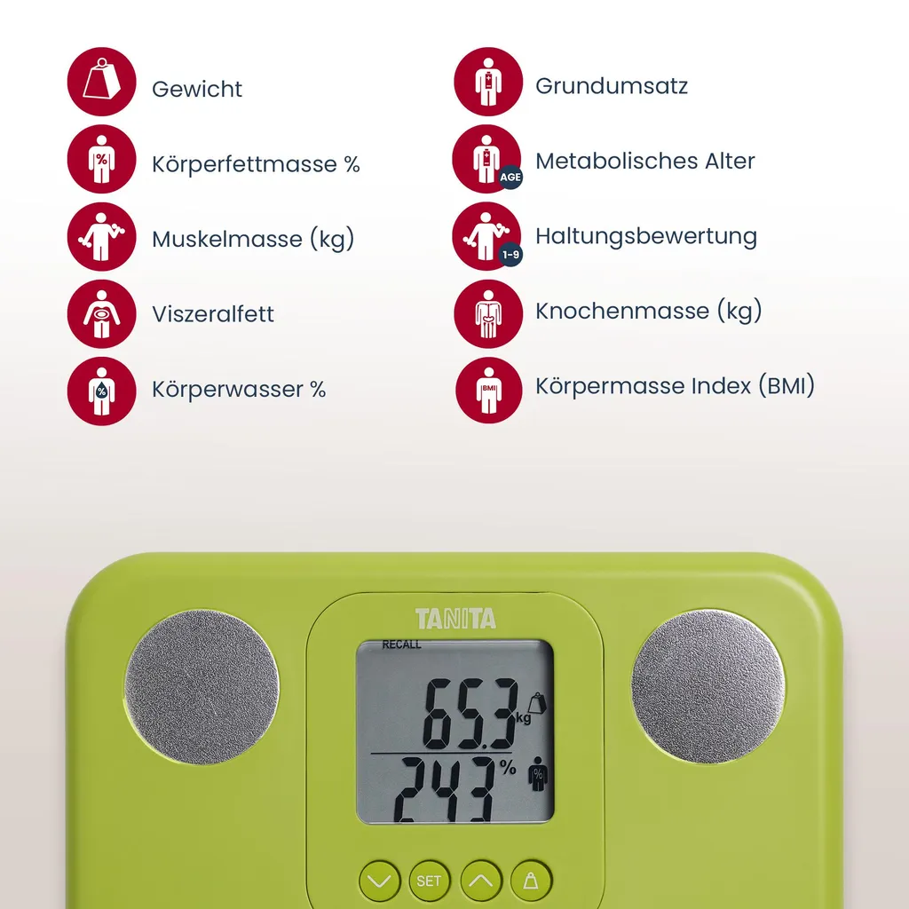 Tanita BC-730 Vert : Analyseur de composition corporelle ultra compact