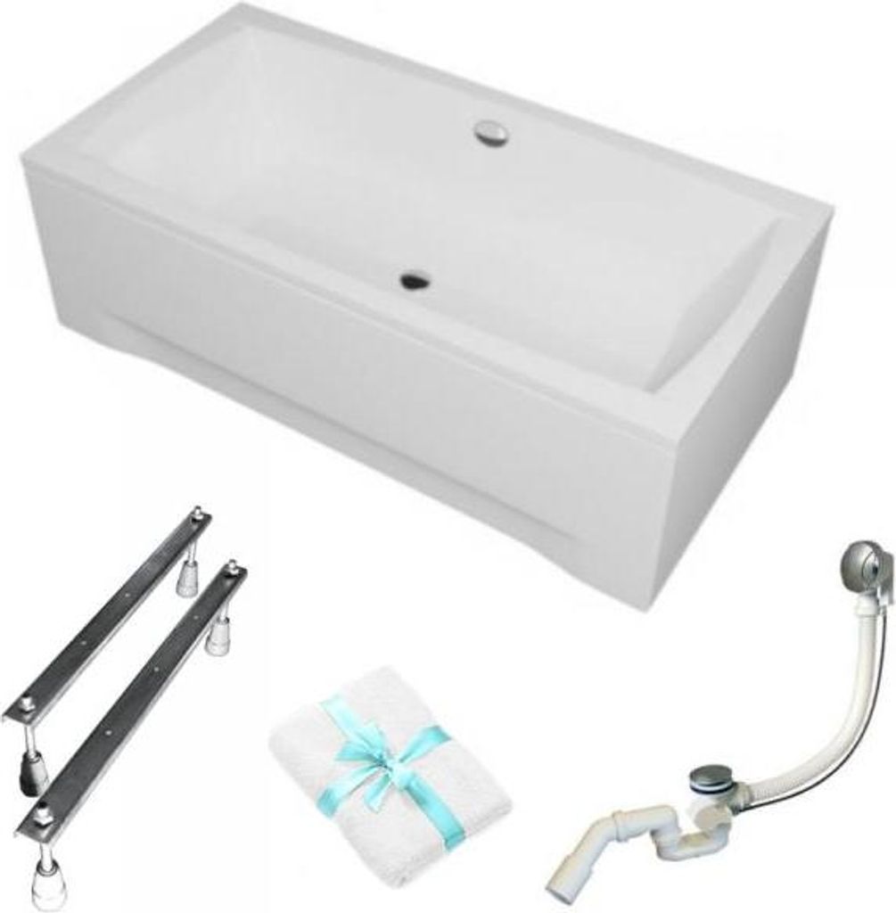 Aqua For You | Polimat Badewanne Apri - 140x70cm - Antibakterielle Beschichtung - Kratzfest - Badewanne
