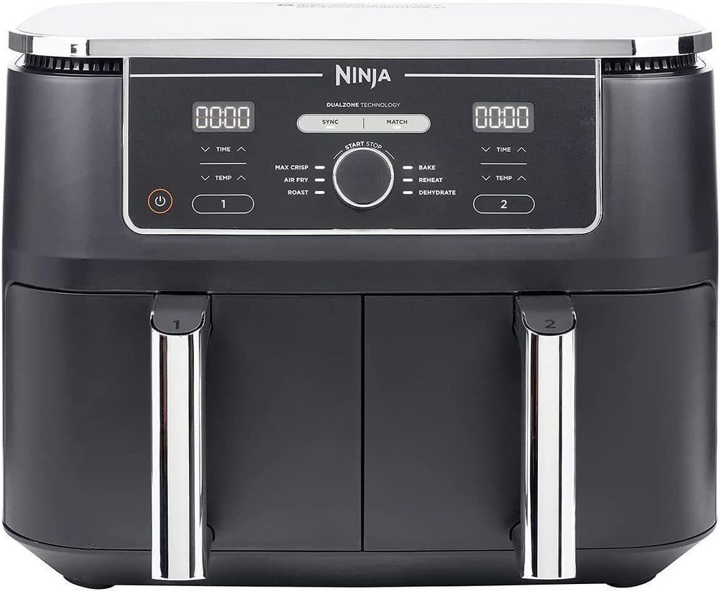 NINJA Heißluftfritteuse Foodi MAX DualZone Heißluftfritteuse Fritteuse Airfryer 9,5 L Fassung, 2470,00 W, Fritteuse Heissluft, Fritteuse ohne Öl
