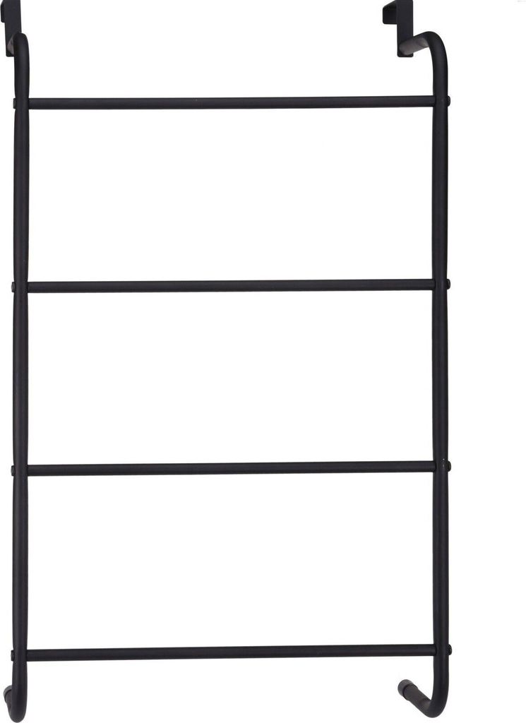 Tür Handtuchhalter schwarz 44 x 73 cm Haken für Badezimmer Regal Industrie Look