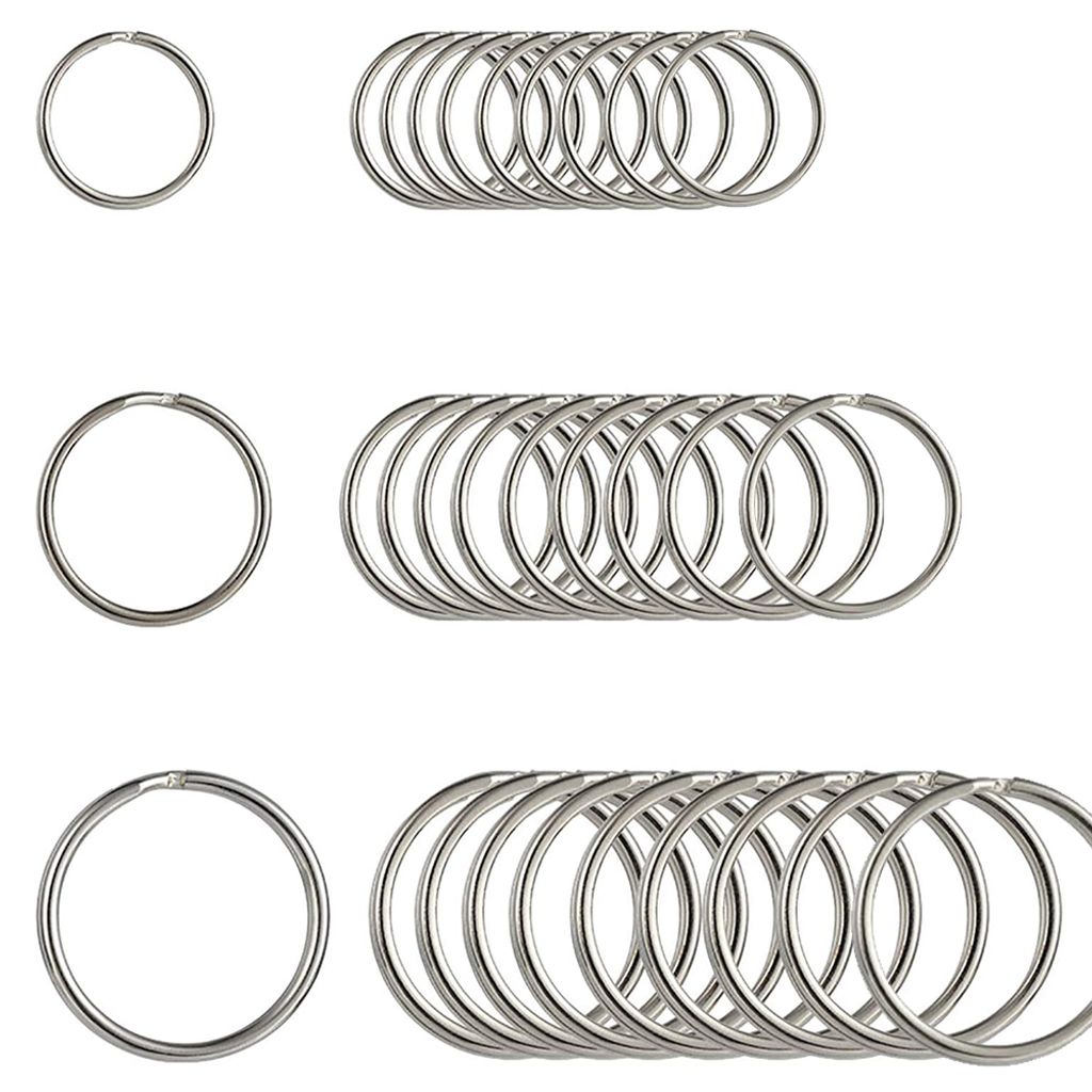 Thursday April 30 Stück Schlüsselringe Runde Flache Ringe Set Metall Spaltring Stahl Gehärtet Vernickelt für Hausschlüssel Organisation und Ba...