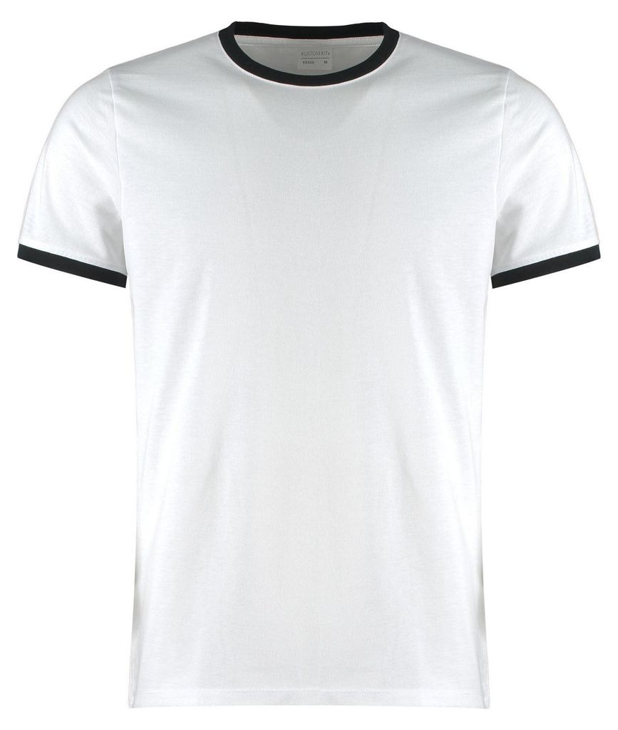 Kustom Kit - T-Shirt für Herren FK2062 (L) (Weiß/Schwarz)