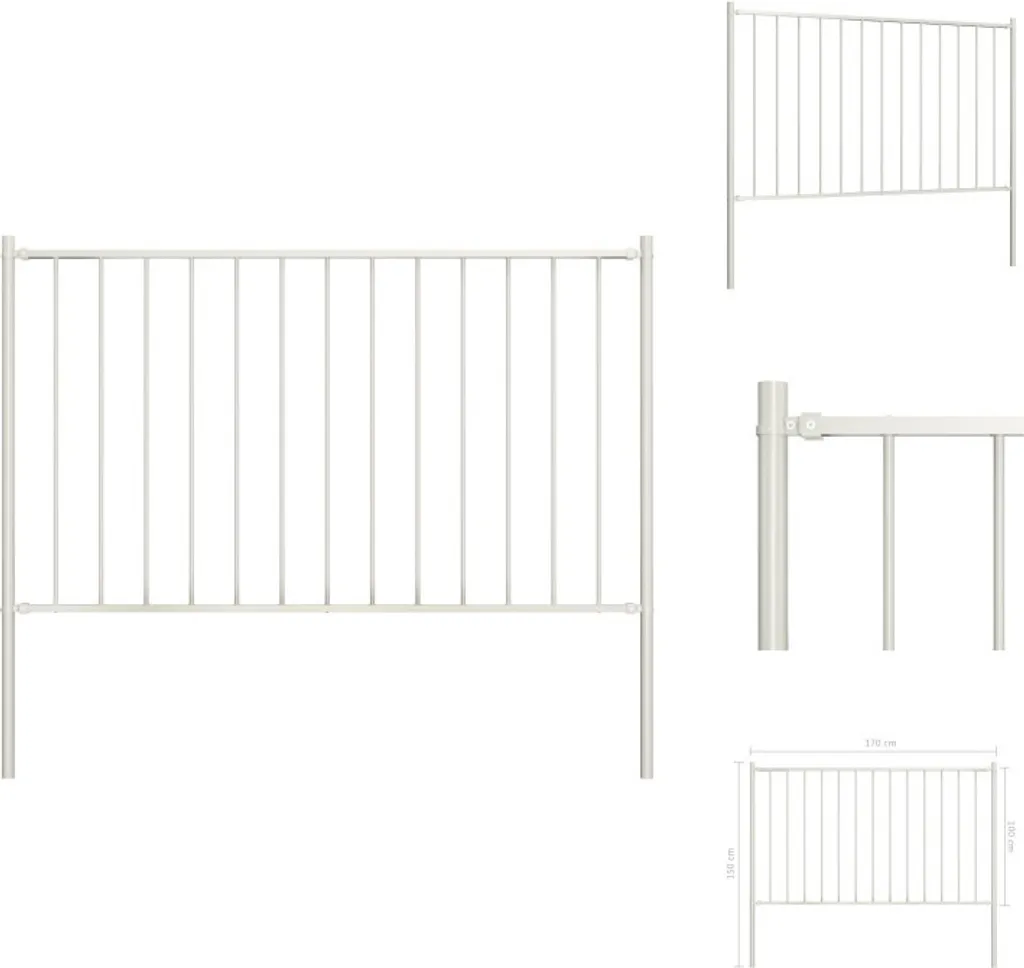 Recinzione in Acciaio vidaXL Bianco 1,7m x 1m - Kit Professionale