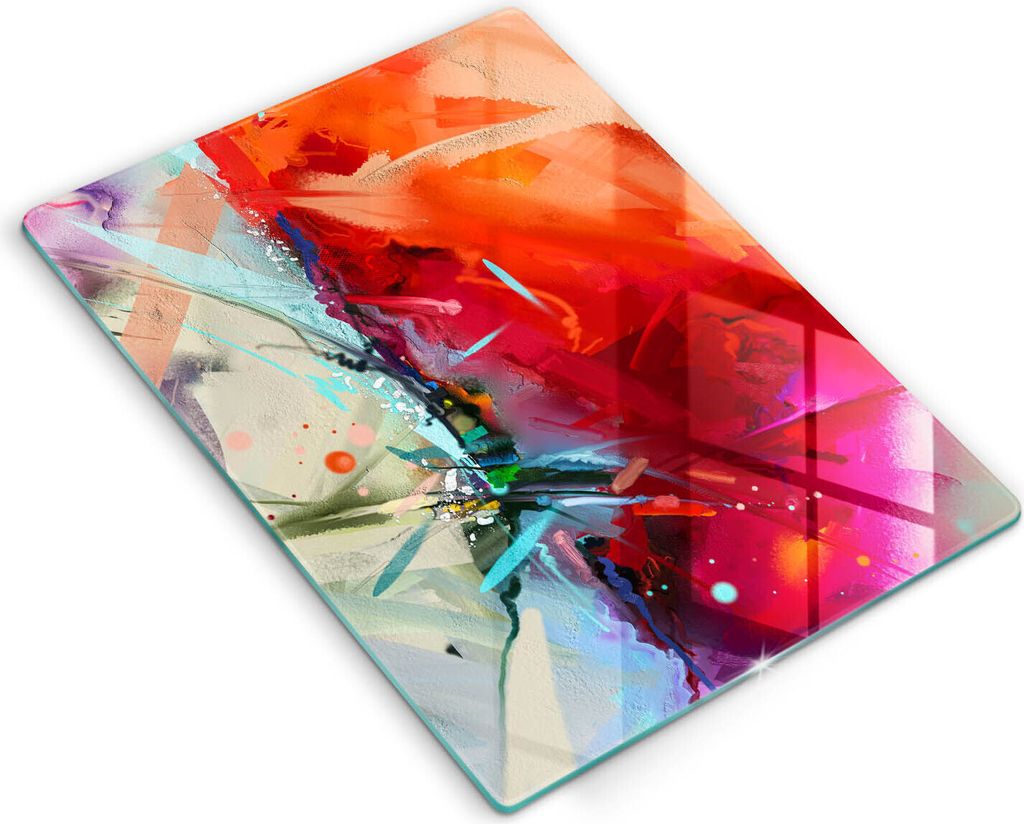 Abdeckung Glas - Küchenabdeckung - 40x52 cm - Abdeckplatte - Gemalte Abstraktion