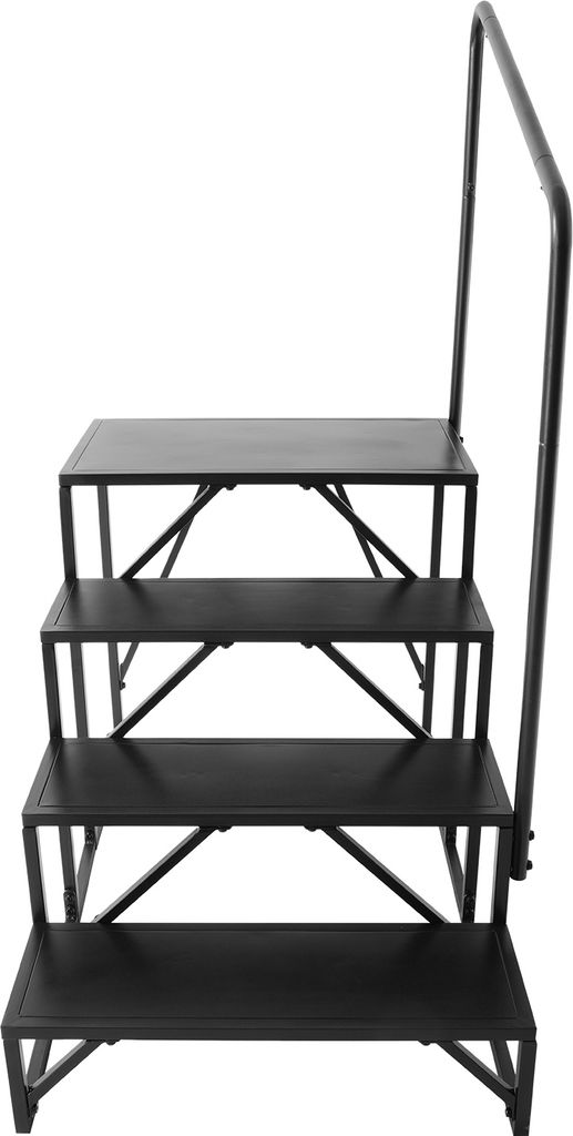 SucceBuy 4-stufige Wohnmobil-Stufen, 200 kg Tragkraft, rutschfeste Treppe Kohlenstoffstahl, mit Handlauf, sicherer Einstieg für Wohnmobil, Anhäng...