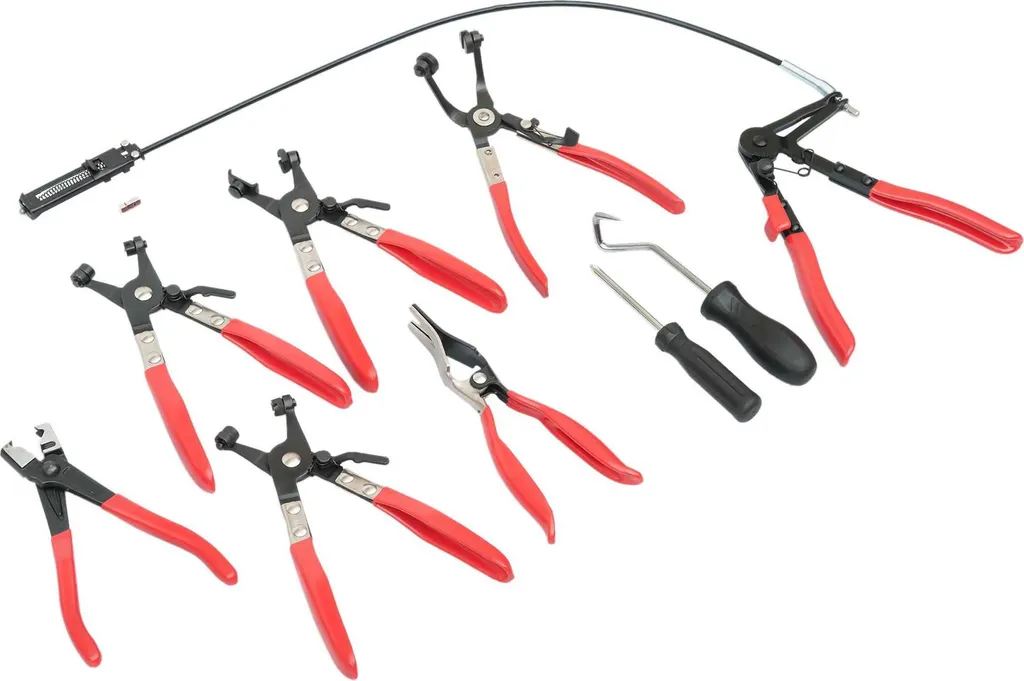 Set de pinces colliers de serrage KD10513 avec flexible et mallette