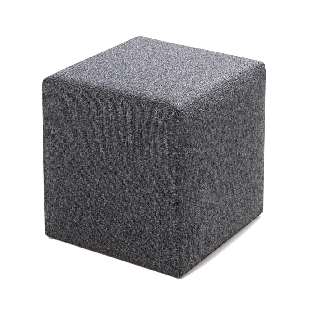 Pouf Gris Kare BLC1456 Assise Confortable avec Structure Bois de Hêtre