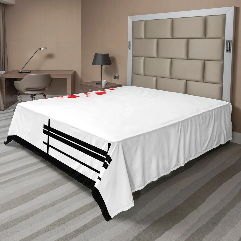 Lenzuolo ABAKUHAUS Albero Cuore 244x205cm Nero Rosso - Arredo Letto