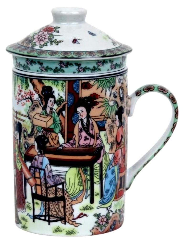 Keramik Teetasse mit Deckel + Sieb für Losen Tee mit Produktbild 