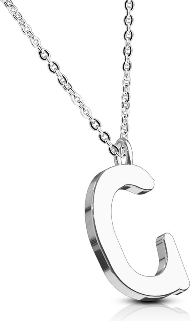 C - Kette Buchstaben Anhänger Silber aus Edelstahl Damen C