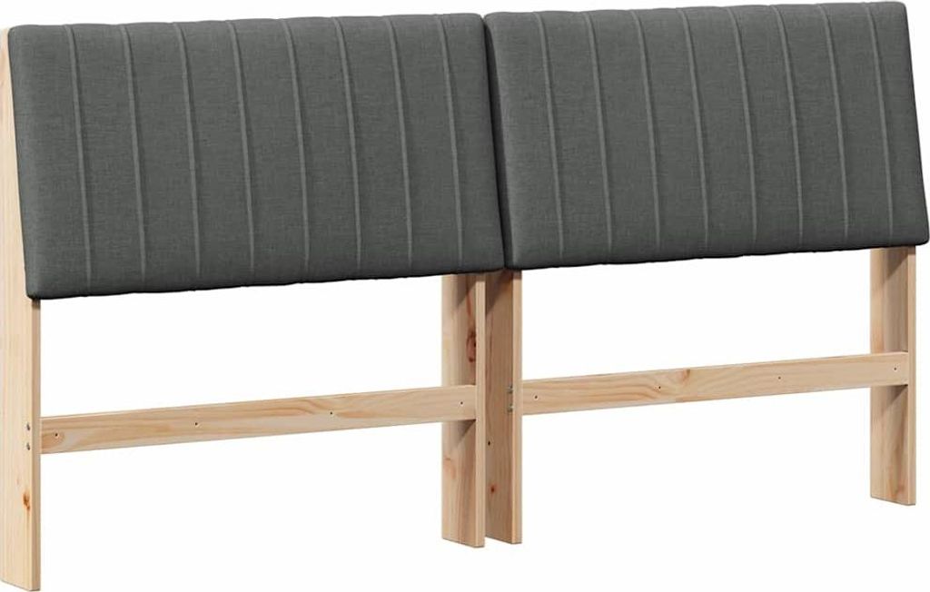 Gepolstertes Kopfteil Dunkelgrau 200 cm Massives Kiefernholz