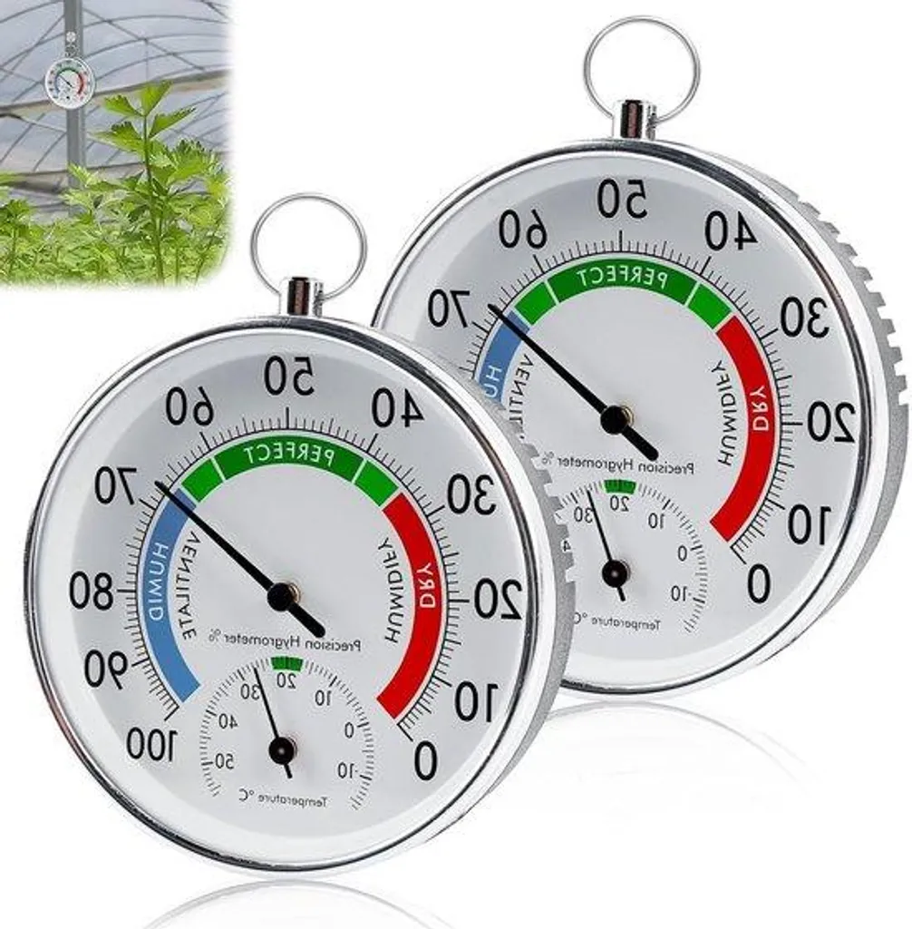 Thermomètre mural et hygromètre 2-en-1 intérieur précis en ABS blanc