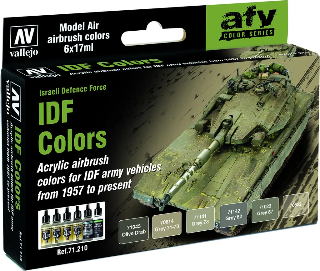 Set Vallejo 71210 IDF Colors 6 Couleurs 17ml Spécial Aérographe et Modelisme