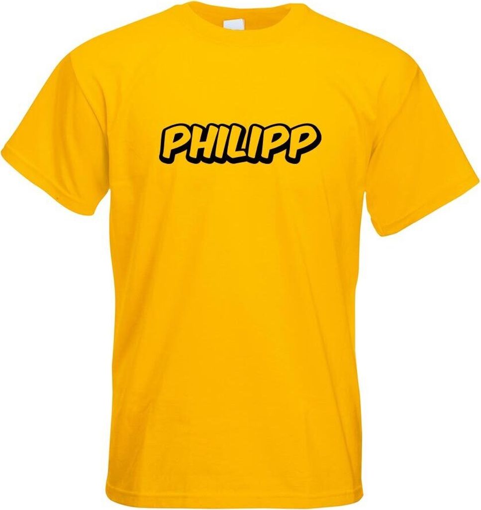 Kiwistar - T-Shirt - gelb - Philipp Vorname Jungen Motiv Bedruckt Funshirt Design Print - mit Motiv Bedruckt - Funshirt Design - Sport - Freizeit -...