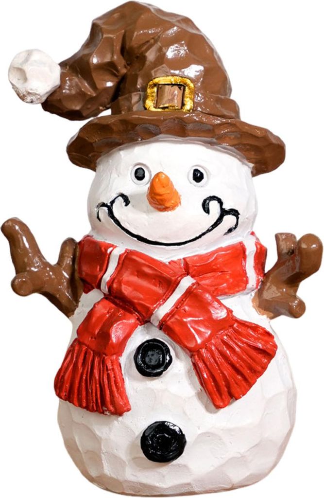 Weihnachtsmann-Schneemann-Figur aus Kunstharz, Tischdekoration für Zuhause oder Büro, festliches Weihnachtsgeschenk