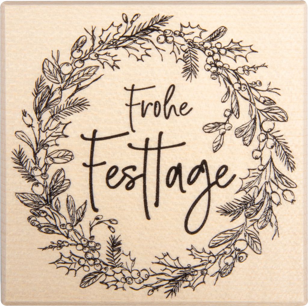 BUTTERER Stempel Frohe Festtage 7x7 cm Keksstempel Plätzchen Prägestempel