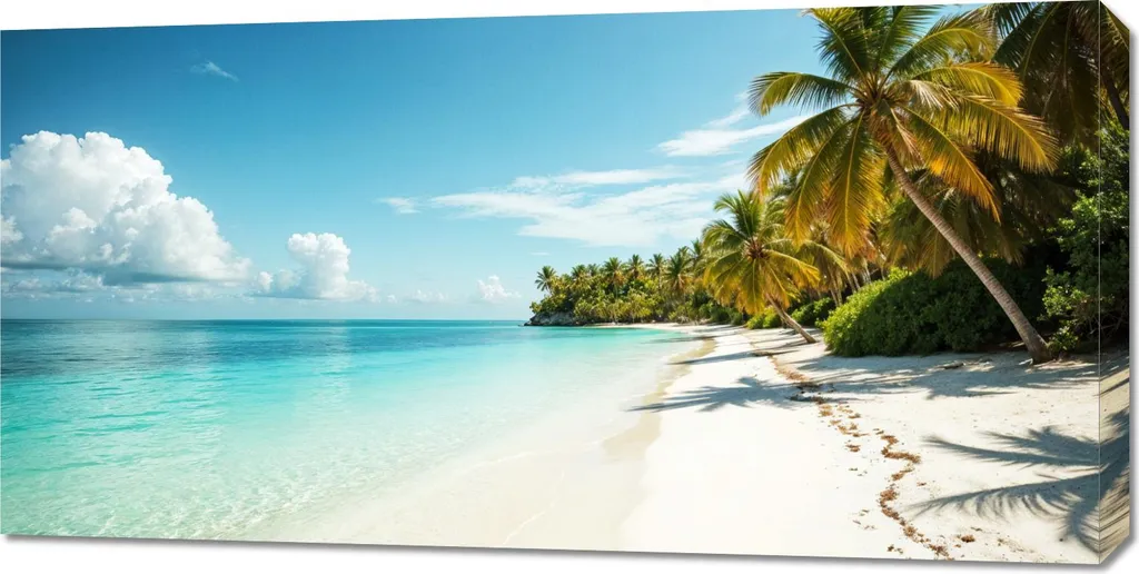 Décoration Murale Panorama Plage : Tableau Moderne 100x50 cm pour Chambre