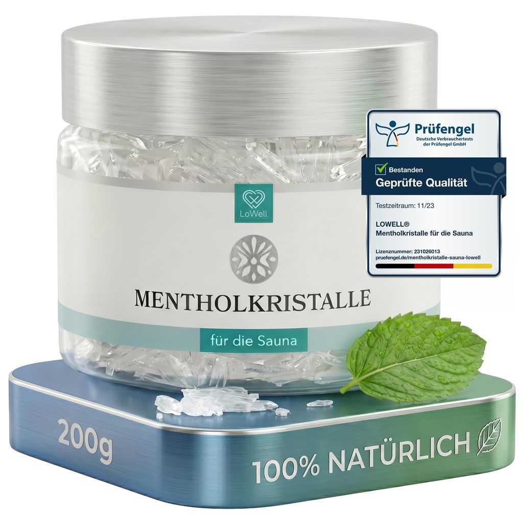 LoWell Mentholkristalle 200 g in der Dose – Saunaaufguss Produktbild 