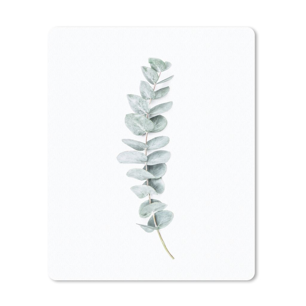 MuchoWow Mauspad Mousepad Pflanze - Grün - Natur - Weiß 19x23 cm - Mousepads - Maus Mat - Pad - Mausunterlage - Mauspads - Spielen